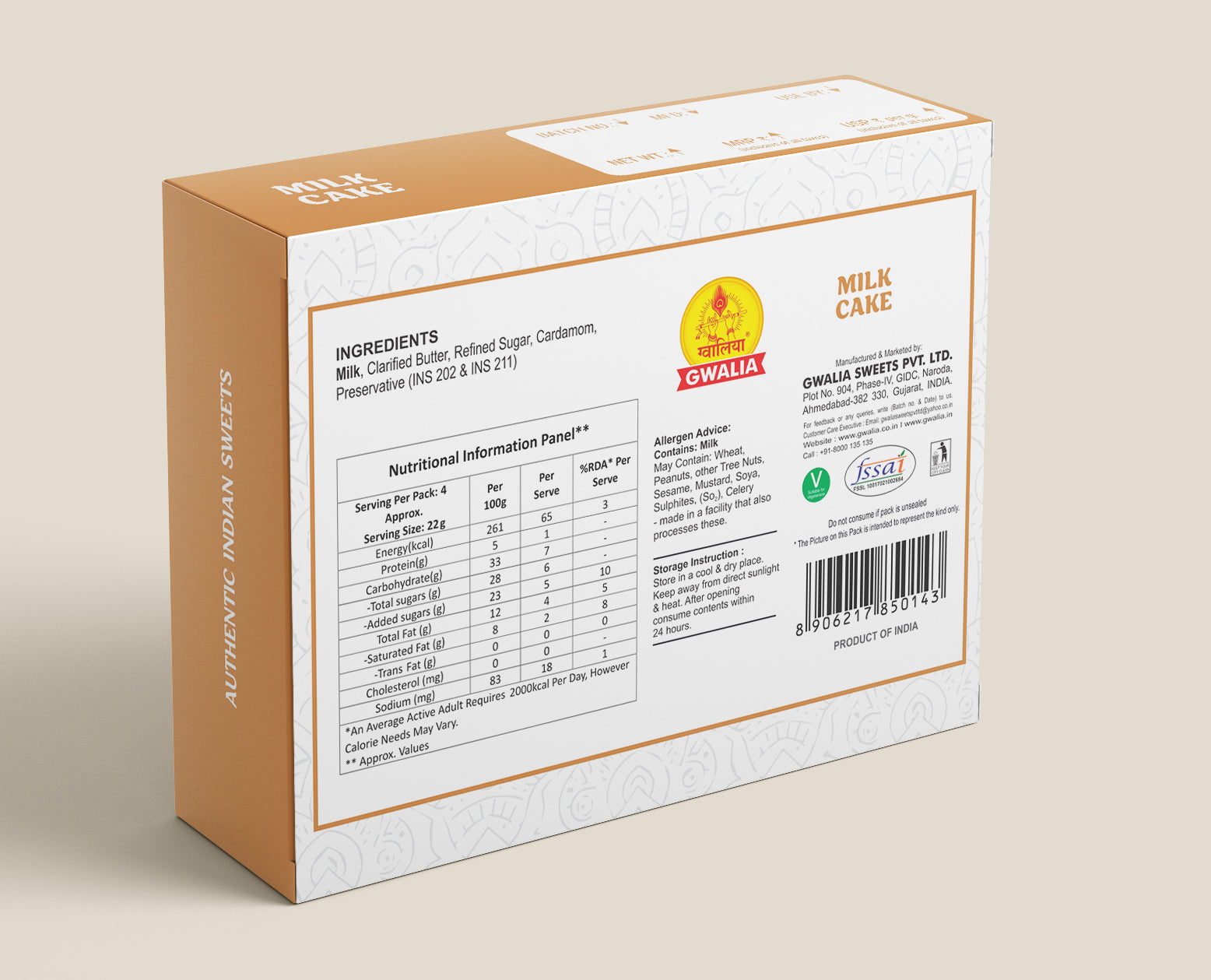 Cow Milk Cake (90g)